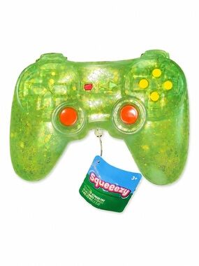 Squeeezy Game Controller Toy Green Glitter NEW